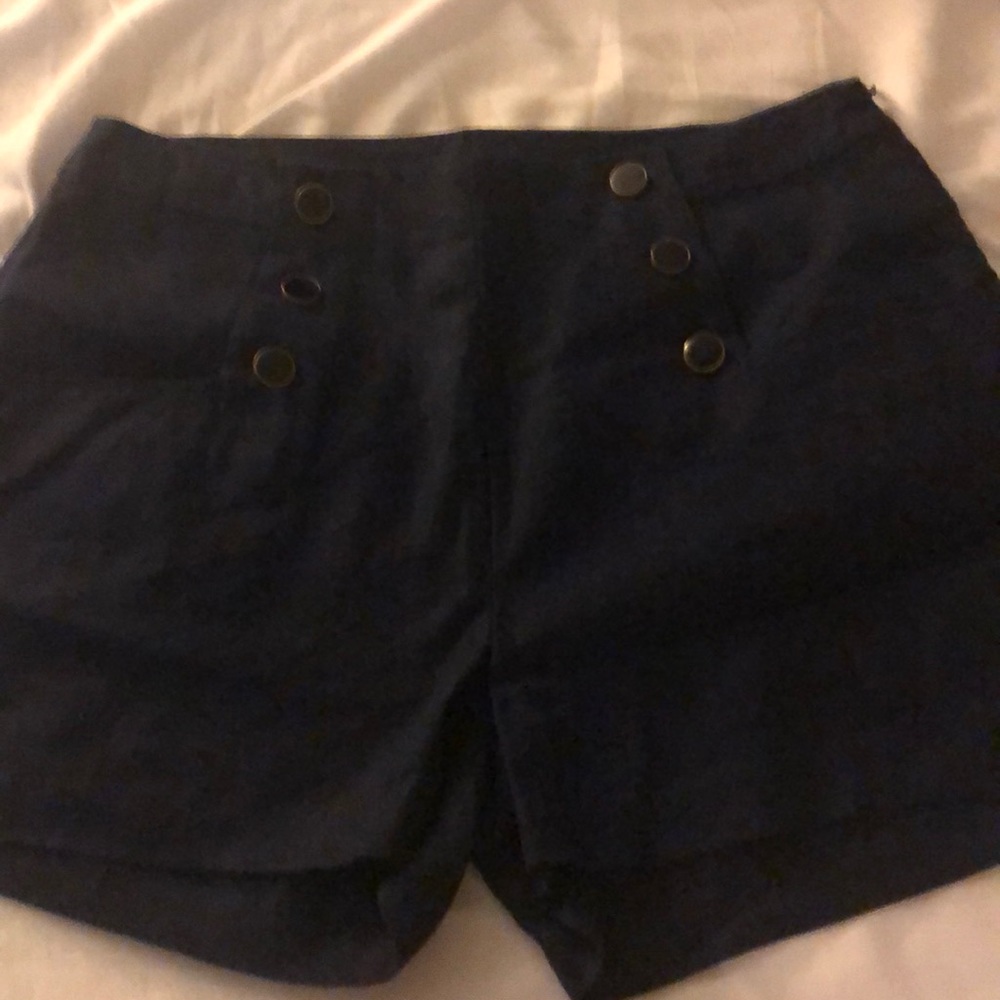 Never worn , navy linen shorts
